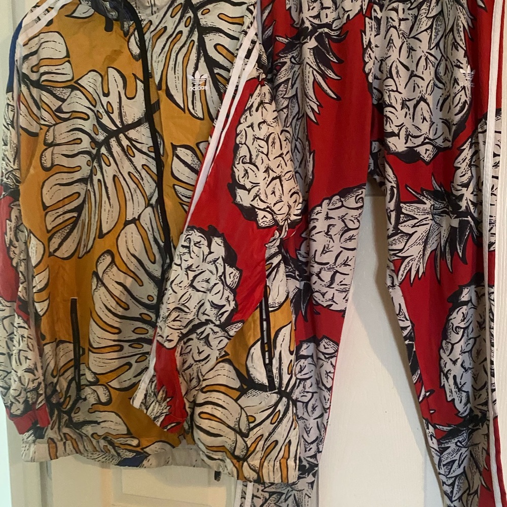Adidas oversized multi color jacket only. Windbreaker